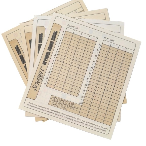 Vintage 1973 Scrabble Box Of 4 Score Pads - Picture 5 of 6